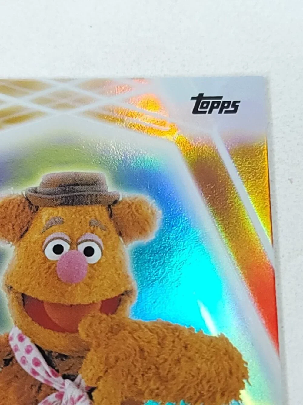 Fozzie Bear Topps 2026 Disney Neon Holo Parallel Refractor Limited 37/99 - Picture 4 of 5